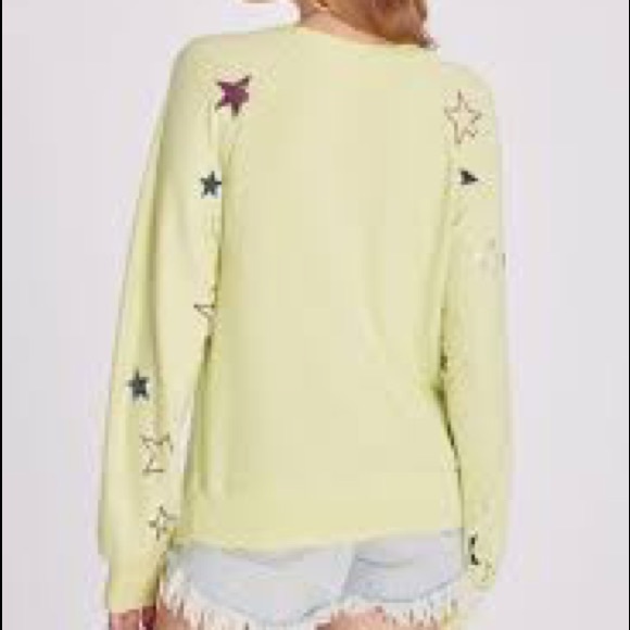 🔥WILDFOX🔥SUPERSTAR RAGLAN BAGGY BEACH JUMPER SWEATSHIRT SUNNY LIME RARE - Picture 3 of 5